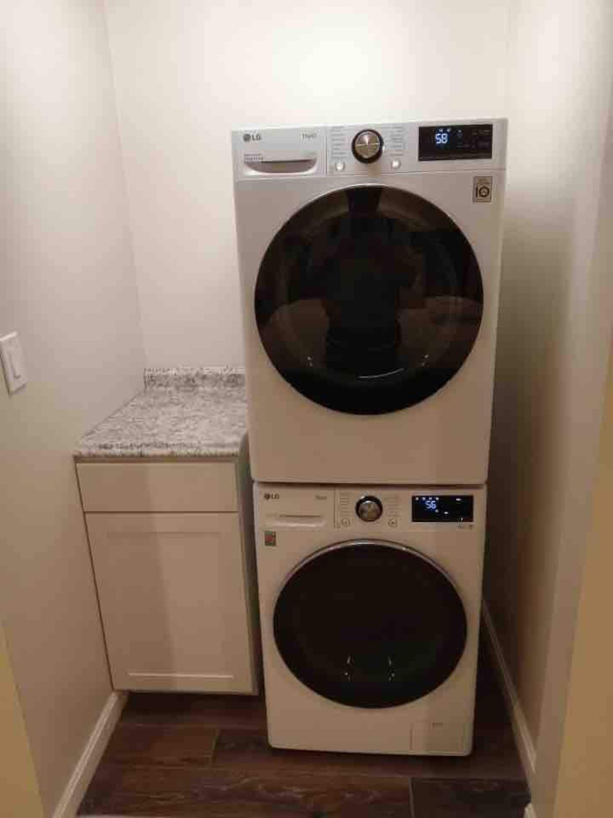 Newly installed LG washer and dryer, July 2023.
